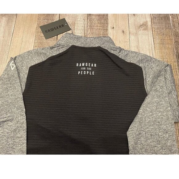 RAWGEAR Men’s Black and Gray L/S Quarter Zip Shirt with Zip Pockets | Size S - Picture 11 of 15